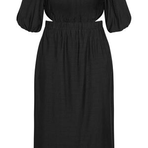 City Chic Black Bubble Sleeve Dress